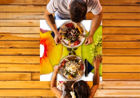 Plateau de table personnalisé meli-mélo 3 fruits